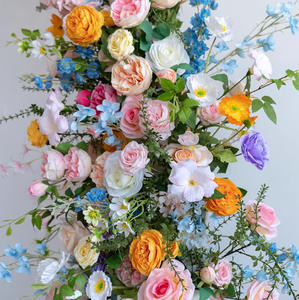 Arche de fleurs artificielles élégante et luxueuse pour décoration de mariage en extérieur, allée de la mariée et zone photo - Product Image 3