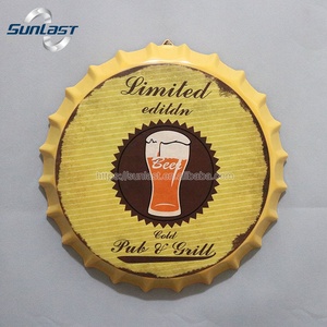 Plaques murales avec logo pour bouteilles de bière en métal personnalisées avec impression <span class=keywords><strong>offset</strong></span> Décoration en étain pour club - Product Image 4