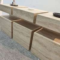 Table d'appoint, console, table de chevet en travertin et marbre, design moderne et personnalisé, prix usine, mobilier de luxe en marbre pour canapé