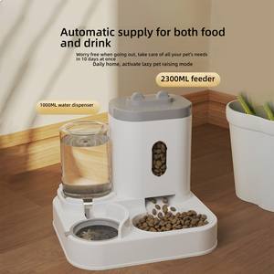 Tempat makan hewan peliharaan otomatis, desain air mengalir kapasitas besar pintar otomatis mangkuk makanan kucing anjing Dispenser air - Product Image 2