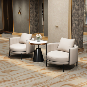 Chaise de canapé simple de luxe italienne moderne pour table de négociation de réception légère pour salon de beauté vente d'hôtel - Product Image 2