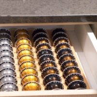 Tiroir de rangement pour capsules de café en bambou, organiseur pliable de haute qualité en bambou pour la cuisine, la maison et le bureau
