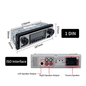 <span class=keywords><strong>Autoradio</strong></span> sans fil 1 Din BT rétro, lecteur multimédia MP3, AUX, USB, FM, lecteur audio stéréo <span class=keywords><strong>vintage</strong></span> avec télécommande - Product Image 2