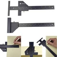 Penggaris Penanda Geser Kayu dari Paduan Aluminium, Vernier Caliper, Alat Ukur Kayu Multifungsi