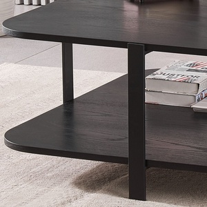 Table de rangement Moderne luxe carré noir Panneau de fibres de densité moyenne Mobilier de salon Table de centre de thé - Product Image 5