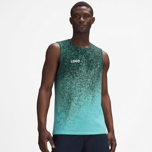 Camiseta Deportiva sin Mangas para Hombre, Cuello Redondo, Estampado por Sublimación, 100% Poliéster, Ligera, Transpirable, para Atletismo - Product Image 5