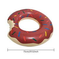 Bouée gonflable de piscine en forme de donut de 90 cm avec un design amusant pour adultes et enfants, anneau en PVC durable pour piscine, lac ou plage