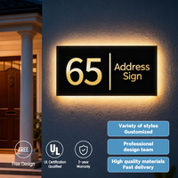 Papan Nomor Rumah LED Logam, Kotak Lampu Alamat, Papan Nama Jalan, Papan Nomor Rumah Modern, Plat Nomor Rumah 20cm*30cm