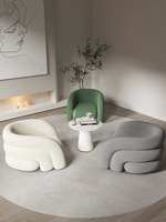 Canapé en tissu style crème - Meuble multifonctionnel pour petit appartement, salon, fauteuil individuel