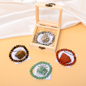 Bracelet de perles en pierres naturelles de guérison et coffret cadeau de cristaux bruts pour la vente en gros – Artisanat créatif en cristal folklorique - Product Image 3
