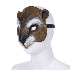 Máscara de Halloween, Accesorios de Decoración para Fiestas de Carnaval y Pascua, Media Cara, Espuma de PU, Lindo <span class=keywords><strong>Ardilla</strong></span> Animal de Peluche - Product Image 3
