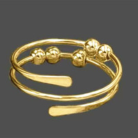 Nouveauté : Bague anti-stress rotative à 5 billes, double couche géométrique, pour femmes, bijoux ajustables, cadeau