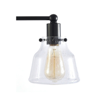Lampe de maquillage moderne transparente pour salle de bain, murale, intérieure, en aluminium, avec télécommande noire, microprocesseur LED E26 personnalisé