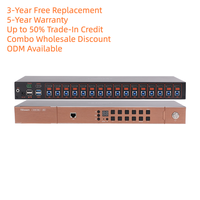 Commutateur KVM Console 16 ports ODM HDMI Montage en rack Prise en charge 8K 60Hz Contrôle IP et RS232 pour le personnel des opérations de serveur