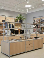 Étagère de rangement en profilé aluminium, Vitrine multi-niveaux, Présentoir, Comptoir d'îlot de supermarché, Étagère à produits