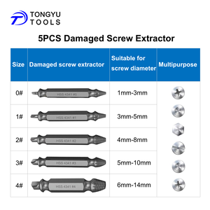 5 Pezzi 0 # -4 #   Set <span class=keywords><strong>Estrattore</strong></span> di <span class=keywords><strong>Viti</strong></span> HSS, Strumento di Rimozione a Doppia Estremità <span class=keywords><strong>per</strong></span> Bulloni e <span class=keywords><strong>Viti</strong></span> Danneggiati, Rotti o Sgualciti con Custodia - Product Image 2