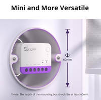 AIsmartlink SONOFF MINI-RBS Interrupteur intelligent pour volet roulant Matter (lot de 4), Contrôle par pourcentage, Fil neutre requis 2615XY