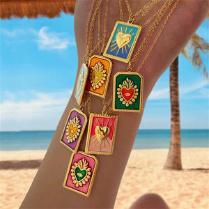 قلادة LUOYAN مطلية بالذهب عيار 18 من الفولاذ المقاوم للصدأ مع سلسلة ربط قلادة بطاقة التاروت - Product Image 6