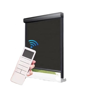 Điện cơ giới Zip theo dõi kim loại được xây dựng trong Con lăn dọc Rèm 100% màn cho sử dụng ngoài trời CE chứng nhận 3-5 năm bảo hành - Product Image 1