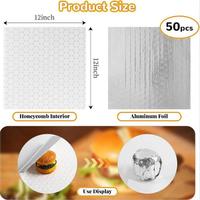 Papier d'aluminium isolant pour aliments, feuilles de papier d'aluminium alvéolé pour sandwichs, aliments préemballés, emballage de hamburgers, restaurant