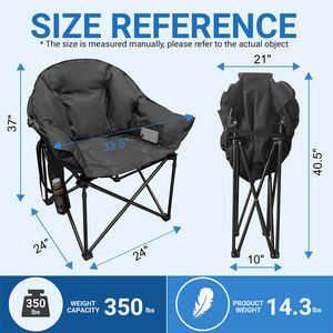 Chaise de camping de luxe portable pour l'extérieur, <span class=keywords><strong>cadre</strong></span> en métal, tissu Oxford, design pliable, douce, confortable, sac de rangement personnalisable - Product Image 3