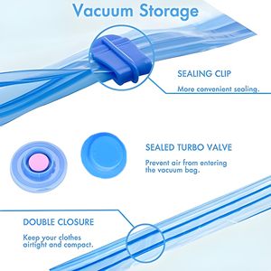 Classic Hot Sale Space-saving Transparent Eco-Friendly Multifunction Clothes Vacuum Storage Bags with Hand <b>Pump</b> for Travel - Product Image 3