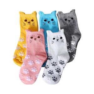 5 pares de calcetines térmicos bonitos de invierno para mujeres, regalos para amantes de los gatos, medias navideñas perfectas para adolescentes, niñas y mujeres divertidas - Product Image 1