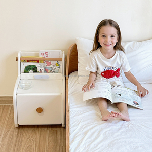 Hộ gia đình trẻ em đầu giường tủ carton xe đầu giường bảng nhựa trẻ em lưu trữ tủ phòng ngủ ngăn kéo ngực với kệ sách - Product Image 1