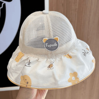 Sombrero de Sol para Bebés, Venta al por Mayor de Fábrica, Transpirable, de Malla, con Ala Ancha, para Viajes al Aire Libre, Protección Solar, Cómodo, Gorra de Sombra para Niños