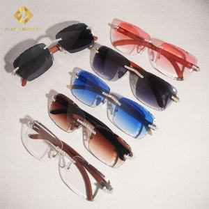 Gafas de Sol con Lentes de Color y Diamantes Moissanite 2025, Gafas sin Montura con Diamantes Moissanite, Gafas de Sol de Plata 925 con Diamantes Moissanite - Product Image 4