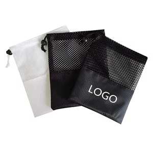 Custom Logo Size Polyester Splicing Sports Drawstring Pouch <b>Net</b> <b>Bag</b> Shoe Swimming Mesh <b>Bags</b> with Drawstring - Product Image 2