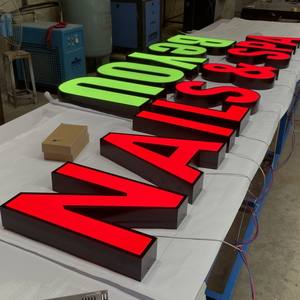 Letrero personalizado para tienda, tablero con iluminación LED para exteriores, letras publicitarias, salón de <span class=keywords><strong>uñas</strong></span> - Product Image 2