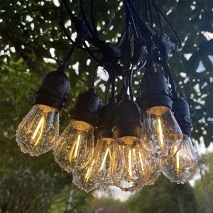 48ft dài 15/20/24 pcs dẫn bóng đèn E27 đám cưới Vườn Cafe Bar lễ hội không thấm nước Festoon ngoài trời bên chuỗi đèn - Product Image 5