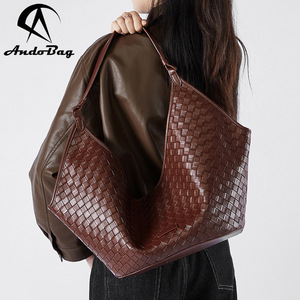 Andong Cowhide Fashion <b>Woven</b> Package Shoulder <b>Tote</b> <b>Bag</b> for Women's Ladies Outdoors Daily Commute Work Crossbody <b>Bags</b> Handbag - Product Image 1