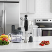 Mixeur Plongeant Électrique Multifonction CE ROHS en Acier Inoxydable à 4 Lames pour Aliments Bébé, Smoothies et Plus, Vitesse Variable