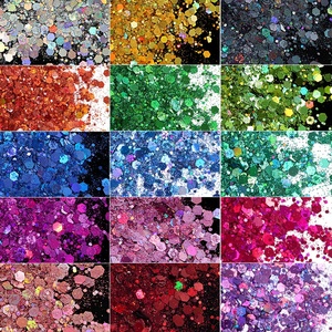 50g Laser Hexagon Nail Glitter Powder Mixed Size Colorful Large <b>Sequins</b> for Nail Art Decoration - Product Image 3