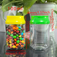 Mini pots en plastique durables de 100 ml, type canette de soda de 3,5 oz, pour l'emballage de collations et de bonbons, avec étiquette