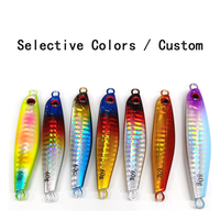 Leurre de pêche en métal holographique laser avec hameçon double, 40g 60g 80g, pour lancer depuis le rivage en eau salée, pour la pêche au maquereau espagnol et au bar, OEM