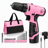Perceuse sans fil 12V Lithium-Ion 2 vitesses, visseuse électrique pour réparation domestique et bricolage, outil électrique réversible