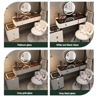 Magnifique Commode et Coiffeuse de Luxe Rose en Velours et Marbre avec Tiroir pour Chambre à Coucher Féminine