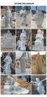 Statue du Sacré-Cœur de Jésus en marbre blanc naturel sculpté à la main BLVE, sculpture religieuse pour la décoration d'église
