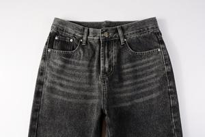 Pantaloni Jeans da <span class=keywords><strong>Uomo</strong></span> Effetto Stacked a Zampa Stile Vintage Hip Hop Larghi Vestibilità Ampia <span class=keywords><strong>Cargo</strong></span> Taglie Forti Ingrosso Colore Nero - Product Image 6