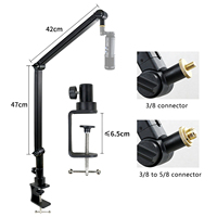 Bureau GAZ-45 pliant en alliage d'aluminium Microphone en porte-à-faux sans ressort Ciseaux Bras Câble Microphone dissimulé support microphone