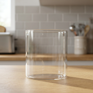 Clear <b>Glass</b> Cylinder <b>Vase</b> Wide Mouth Minimalist Tabletop Centerpiece - Product Image 2