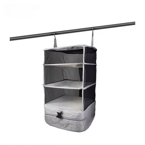 Portable Expandable Hanging Shelves Wardrobe Organizer Carry-On Closet for <b>Clothes</b> Packing Cube 45L Capacity Foldable Design - Product Image 1