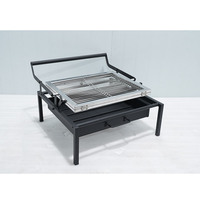Nouveau Barbecue au Charbon Pliant Portable Kiyong en Acier Inoxydable Revêtu par Poudre, Anti-rouille, Détachable et Rotatif
