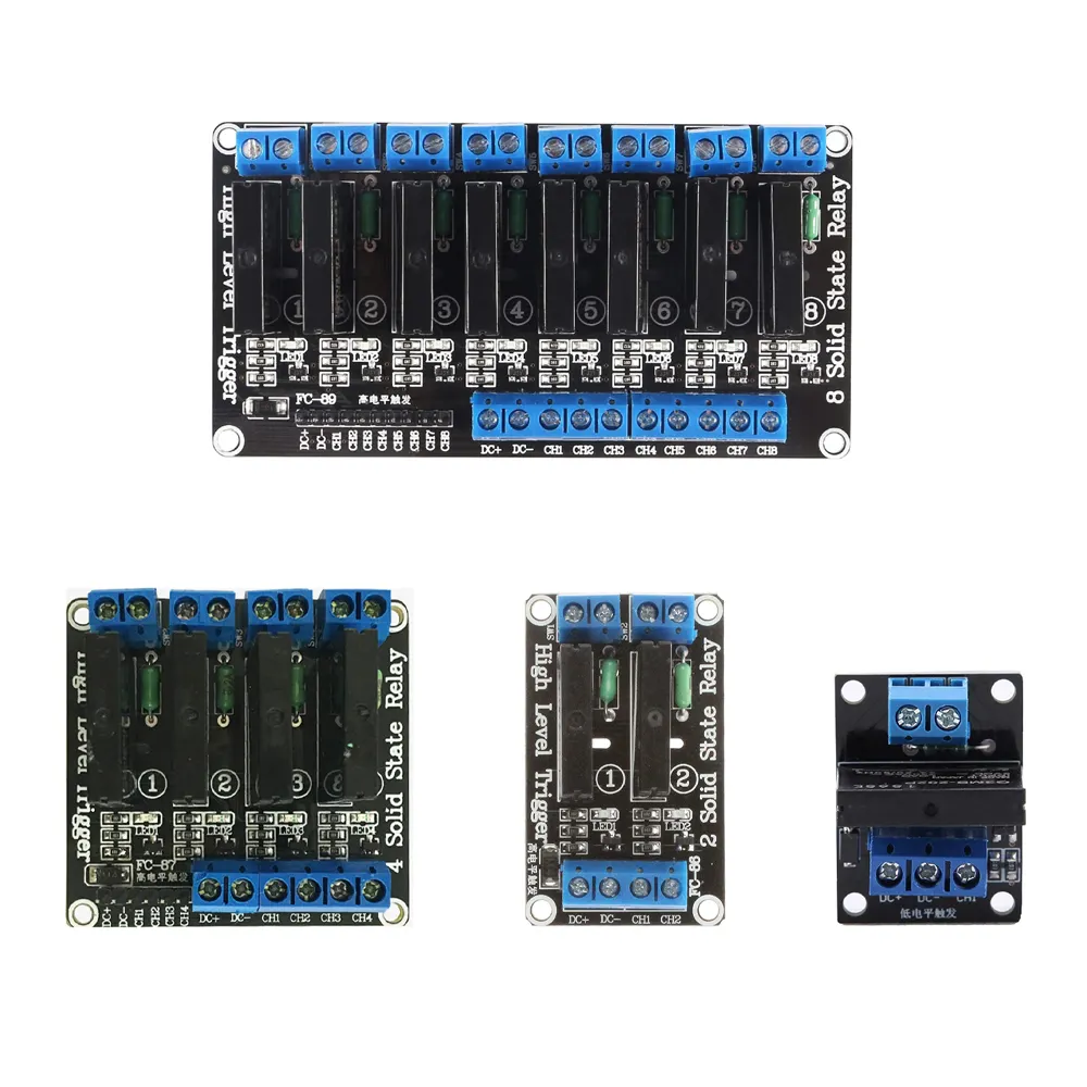 รีเลย์โมดูล DC แบบ1 2 4 8ช่อง5V 12V 24V DC สถานะของแข็งระดับสูงระดับ SSR AVR DSP รีเลย์ G3MB-202P 250V 2สำหรับ