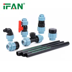 IFAN 도매 블루 블랙 용접 사용자 정의 PP 압축 피팅 20-110MM HDPE 파이프 피팅