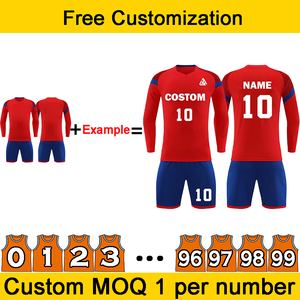 Ensemble de maillots de football personnalisés avec logo, motifs et numéros, respirant, haute élasticité, service OEM, 100% polyester pour hommes, étudiants et enfants - Product Image 3