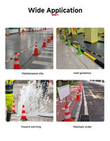 Cône de signalisation routière en PVC résistant à l'usure, 50 cm, rouge, réfléchissant, avec lumière clignotante, pour barricades routières et sécurité, directement de l'usine